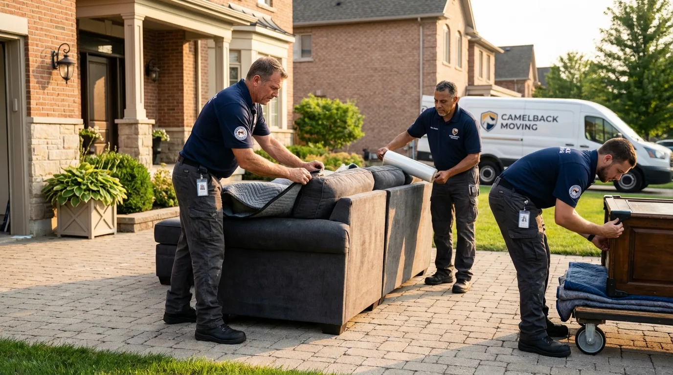 Large estate moving crew wrapping furniture in Gypsum, CO